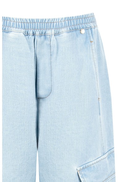 Jeans Balloon Cargo com Lavagem Clara Rinascimento