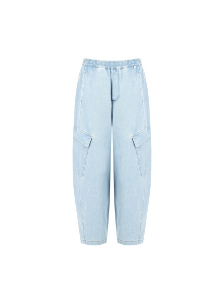 Jeans Balloon Cargo De Lavagem Clara Rinascimento