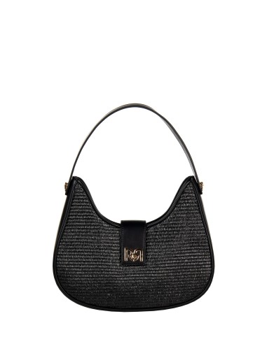 Bolsa A Ombro Grande Em Pele Sintética Com Trançado Efeito Palha E Alça Regulável Removível Rinascimento