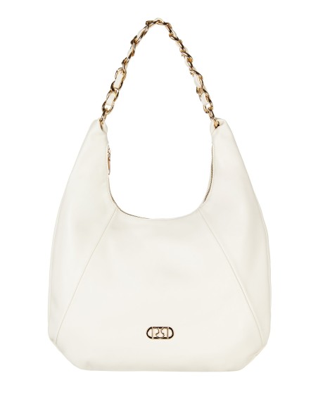 Bolsa de Ombro em Forma de Lua em Pele Sintética com Alça Regulável e Removível Rinascimento