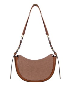 Mala a tiracolo meia-lua em lona com acabamentos em pele sintética Rinascimento 2