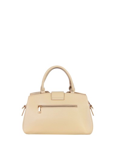 Bolsa de Mão em Lona com Acabamentos em Pele Sintética e Alça Regulável e Removível Rinascimento