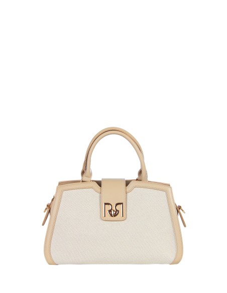 Mala de mão em lona com acabamentos em pele sintética e alça ajustável e removível Rinascimento