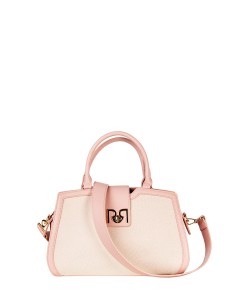 Mala de mão em tela com contornos em pele sintética e alça ajustável e removível Rinascimento 2