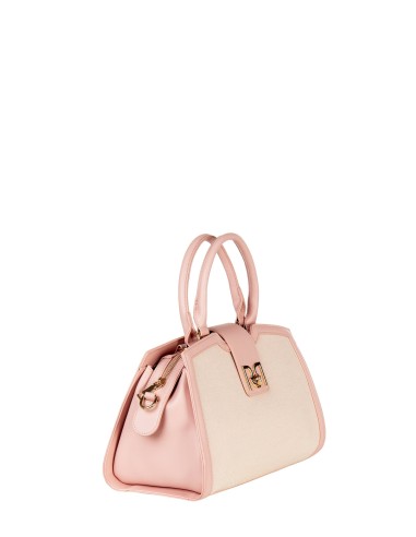 Mala de mão em lona com acabamentos em pele sintética e alça regulável e removível Rinascimento