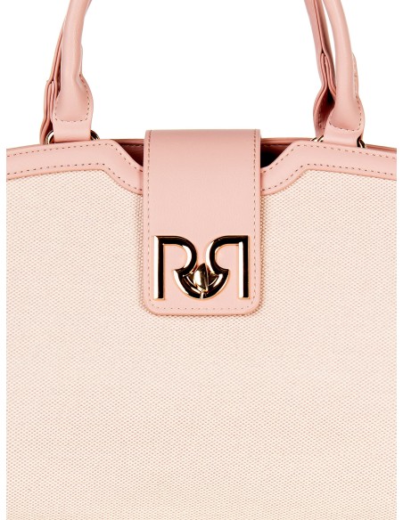 Mala de mão em lona com acabamentos em pele sintética e alça ajustável removível Rinascimento