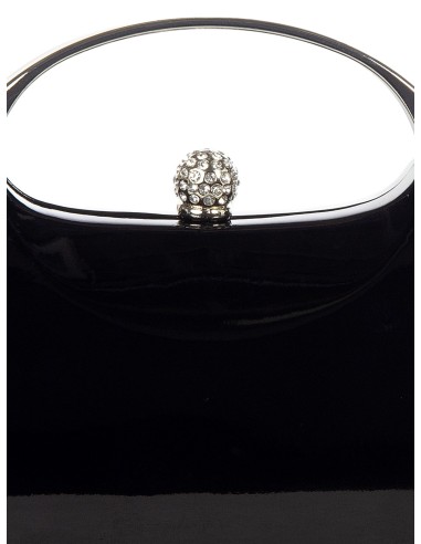 Pochette mini rígida em verniz brilhante com pega em metal e alça de corrente interior Rinascimento