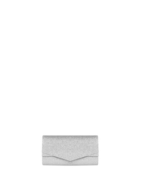 Clutch rígida com glitter e alça de corrente interna Rinascimento
