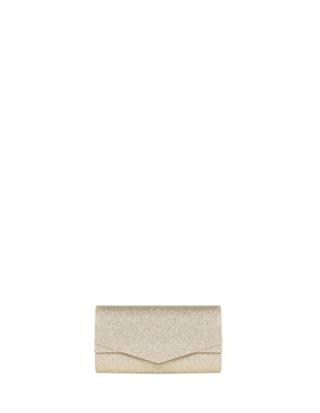 Clutch rígida com glitter e alça de corrente interna Rinascimento