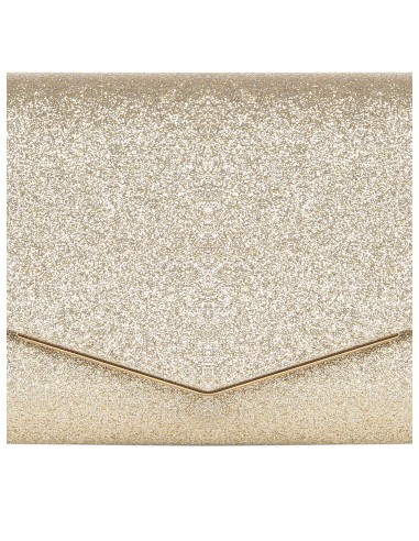Clutch rígida com glitter e alça interna em corrente Rinascimento