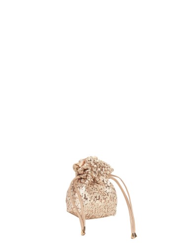 Mala saco revestida de lantejoulas com alça de corrente removível Rinascimento