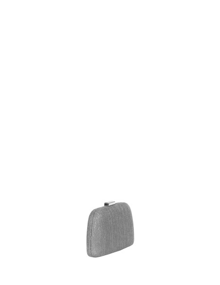 Clutch mini rígida em lamé com efeito glitter e alça de corrente interna Rinascimento