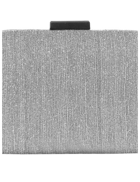 Mini clutch rígida lamé com efeito glitter e alça de corrente interior Rinascimento