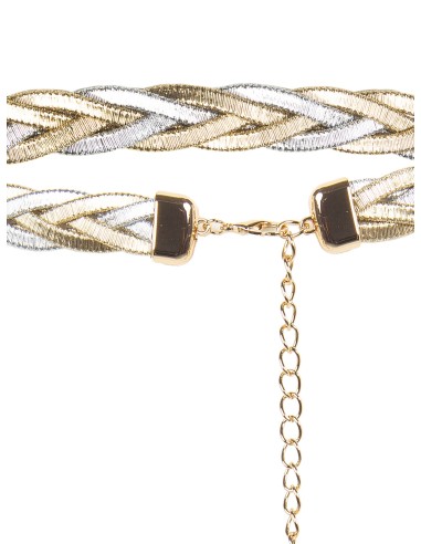 Cinto Ajustável Trançado com Cordões Metálicos Bicolor Rinascimento