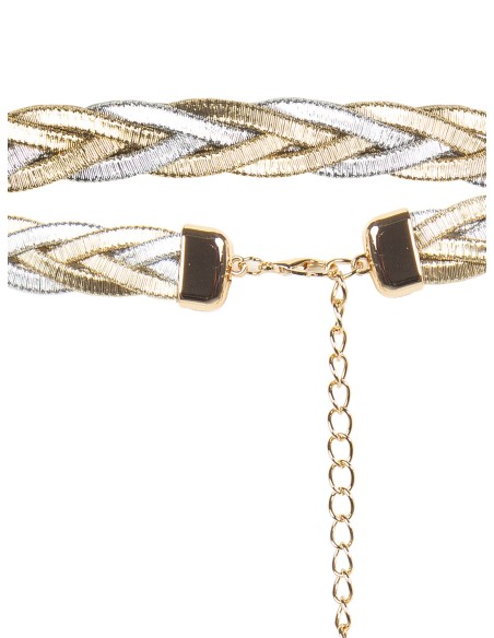 Cinto Ajustável Trançado com Cordões Metálicos Bicolor Rinascimento