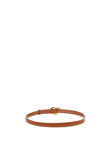 Cinto fino rígido em pele sintética com fivela em forma de coração Rinascimento