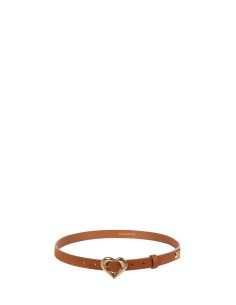 Cinto fino rígido em pele sintética com fivela em forma de coração Rinascimento