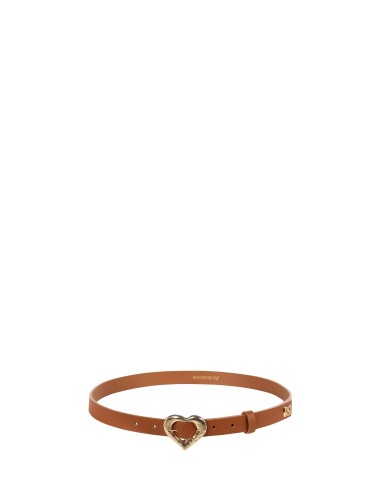 Cinto fino rígido em pele sintética com fivela em forma de coração Rinascimento