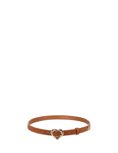 Cinto fino rígido em pele sintética com fivela em forma de coração Rinascimento