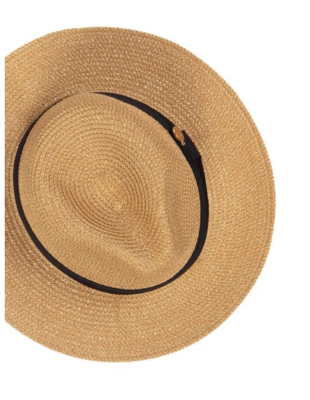 Chapéu Panamá de palha trançada com lurex Rinascimento