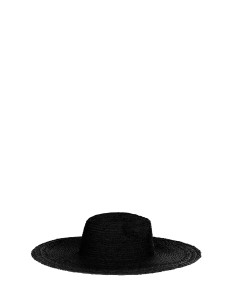 Chapéu de palha trançada de aba larga com remate vazado Rinascimento