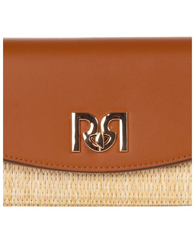 Carteira em pele sintética trançada com efeito palha Rinascimento