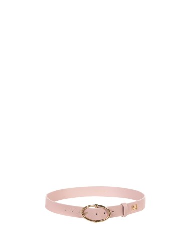 Cinto fino rígido em pele sintética com fivela oval Rinascimento