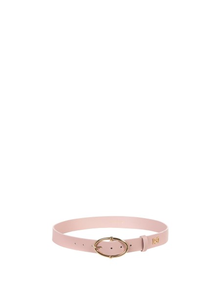 Cinto fino rígido em pele sintética com fivela oval Rinascimento