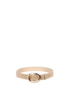 Cinto Rígido Em Pele Sintética Com Maxi Fivela Martelada Rinascimento