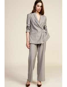 Trousers A Gamba Ampia A Pinstriped A Vita Media Dixie - Vestiti Fi...