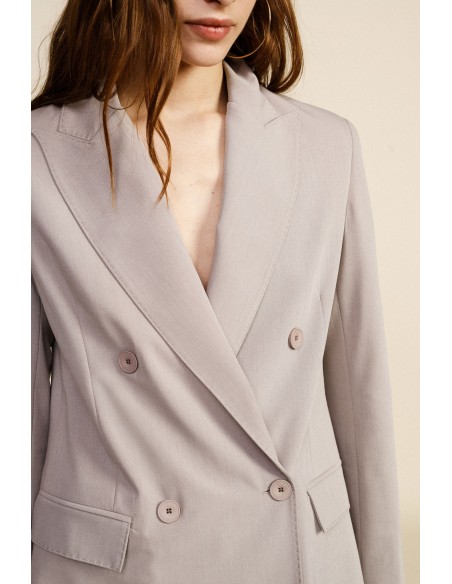 Blazer de dupla abotoação com bolsos de aba Dixie