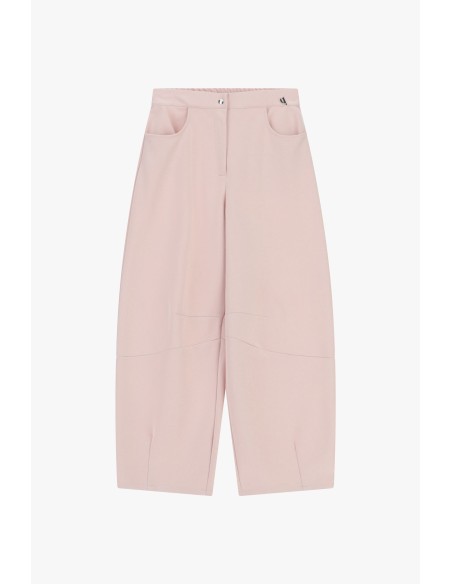 Calças Palazzo Cropped com Bolsos Arredondados Dixie