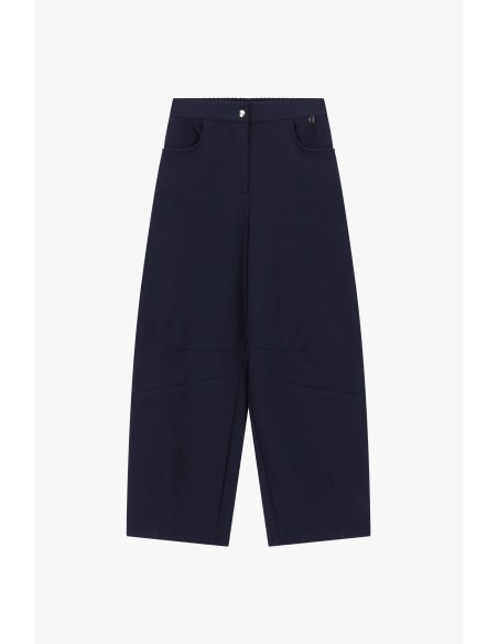 Calças Palazzo Cropped com Bolsos Arredondados Dixie