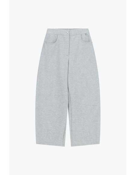Calças Palazzo Cropped Com Bolsos Arredondados Dixie