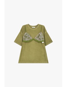 T-shirt de mangas curtas com detalhes bordados Dixie 2