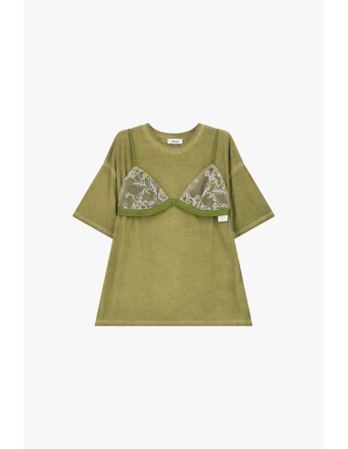 T-shirt de mangas curtas com detalhes bordados Dixie