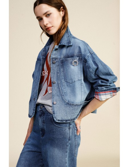 Denim Jacket Con Tasche Frontali E Taglio Dritto Dixie - Vestiti Fi...