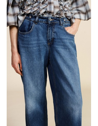 Jeans de perna larga com cintura alta e bolsos Dixie