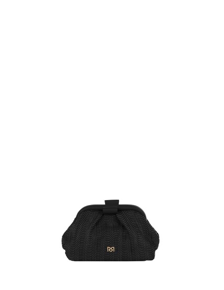 Clutch trançada com efeito palha e alça de corrente removível Rinascimento