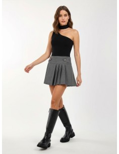 Minissaia Em Tecido Piqué Com Pregas E Atilhos Na Cintura Rinascimento - Vestiti Firmati Life Smiles