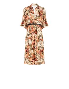 Vestido Longo Chemisier Em Viscose Com Estampado Floral E Cinto Em Pele Sintética A Condizer Rinascimento - Vestiti Firmati Life 2