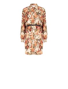 Vestido Curto Chemisier Em Viscose Floral Com Cinto Em Pele Sintética Combinada Rinascimento - Vestiti Firmati Life Smiles 2