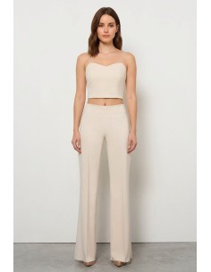 Calças Palazzo Em Tecido Técnico Com Fecho Lateral Rinascimento - Vestiti Firmati Life Smiles