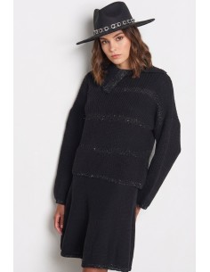 Gonna In Maglia Intrecciata Con Orlo Impreziosito Da Strass Rinasci...