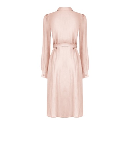 Vestido chemisier midi em tecido leve, mistura de viscose, com cinto coordenado Rinascimento