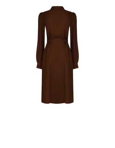 Abito Chemisier Midi In Tessuto Leggero Misto Viscosa Con Cintura C...