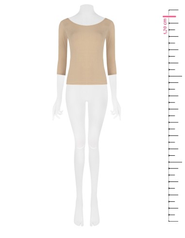 T-Shirt Justa em Viscose Ultraleve com Mangas 3/4 Rinascimento