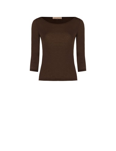 T-shirt justa em viscose ultraleve com mangas 3/4 Rinascimento