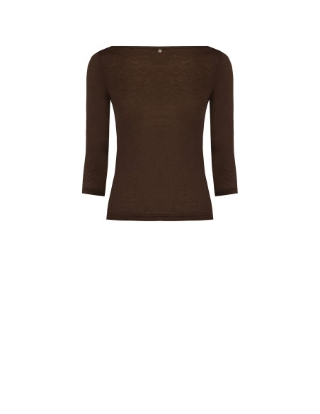 T-Shirt justa em viscose ultraleve com mangas 3/4 Rinascimento