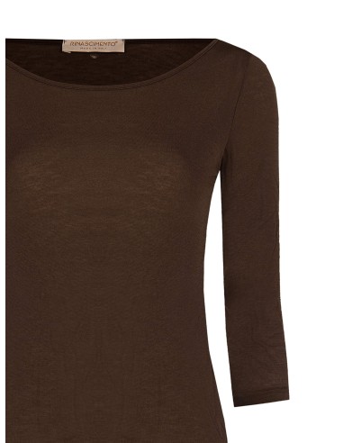 T-shirt justa em viscose ultraleve com mangas 3/4 Rinascimento